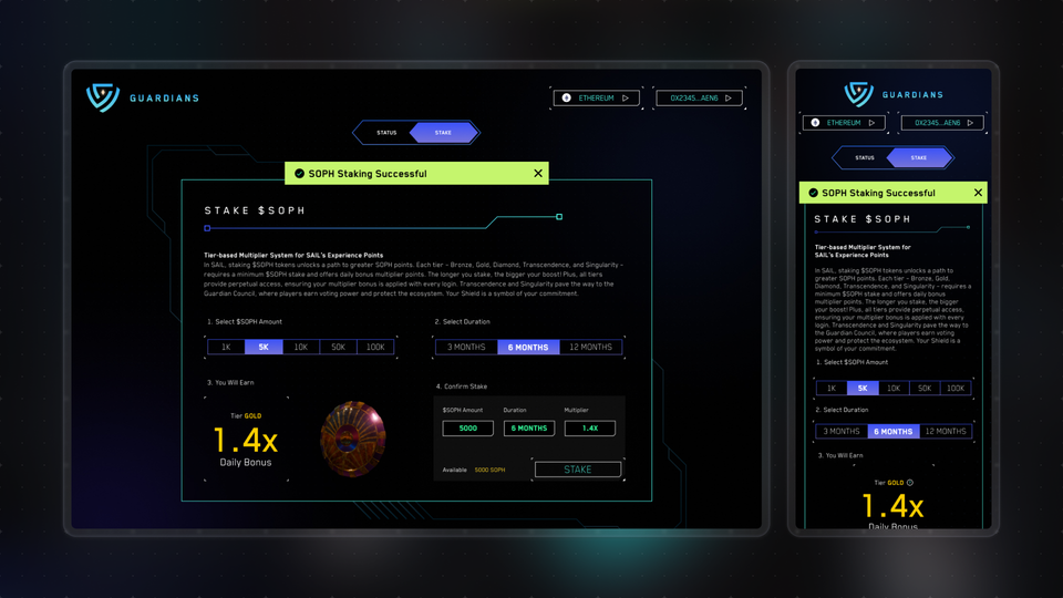 Sentience AI Labs - Guardians UI Design