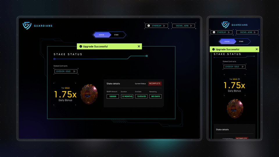 Sentience AI Labs - Guardians UI Design