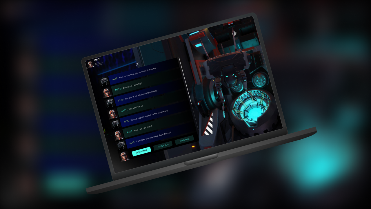 Sentience AI Labs game UI design key visual
